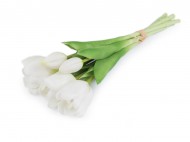 Umělá kytice tulipán 1 bílá, 1 svaz. - zvětšit obrázek