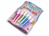Barvy na textil třpytivé, perleťové 6 ks - zvětšit obrázek