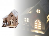 Dekorace dřevěný domeček svítící - zvětšit obrázek