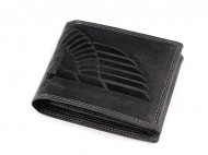 Pánská peněženka kožená pro myslivce, rybáře, motorkáře 9,5x12 cm 28 černá křídlo, 1 ks - zvětšit obrázek
