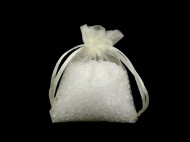 Dárkový pytlík 7x9 cm organza 2 krémová světlá, 5 ks - zvětšit obrázek