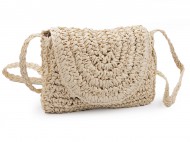 Háčkovaná kabelka z rafie - lýka crossbody 16x21 cm 1 přírodní sv., 1 ks - zvětšit obrázek