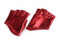 Rukavice bezprsté imitace latexu 1 červená, 1 pár - zvětšit obrázek