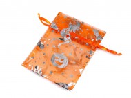 Dárkový pytlík čarodějnice / Halloween 13x18 cm organza 1 oranžová, 10 ks - zvětšit obrázek