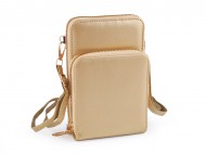 Peněženka s kapsou na mobil přes rameno crossbody 11,5x18 cm 1 zlatá sv., 1 ks - zvětšit obrázek