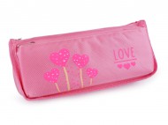 Pouzdro / penál jednorožec, Love 21,5x9 cm 3 růžová srdce, 1 ks - zvětšit obrázek