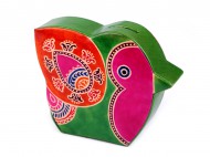Pokladnička kožená ptáček 13x16 cm - zvětšit obrázek
