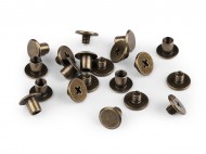 Sedlářský nýt šroubovací 10 mm 3 staromosaz, 10 pár - zvětšit obrázek
