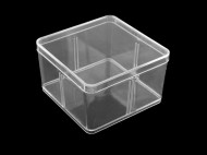 Plastová krabička / box s víkem 9,5x9,5x5,5 cm transparent, 1 ks - zvětšit obrázek