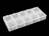 Plastový box / zásobník 6x13,2x2 cm transparent, 1 ks - zvětšit obrázek