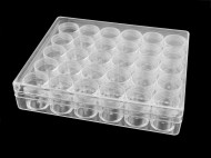 Plastový box / zásobník 30 šroubovacích dóziček transparent, 1 ks - zvětšit obrázek
