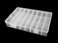 Plastový box / zásobník 13x19,5x3,6 cm transparent, 1 ks - zvětšit obrázek