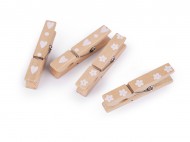Dřevěný kolíček srdce, květ 7x45 mm - zvětšit obrázek