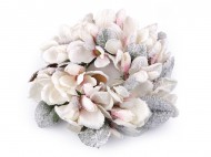 Vánoční věnec ojíněná magnolie 34 cm - zvětšit obrázek