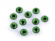 Skleněné oči k nalepení 10 a 12 mm 1 (10 mm) zelená sv., 10 ks - zvětšit obrázek