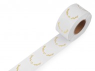 Papírové samolepky 38 mm k popisu bílá zlatá, 1 role - zvětšit obrázek
