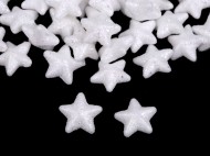 Hvězda s glitry 3D 2 cm polystyren