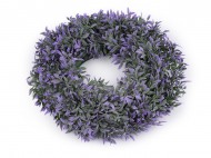Umělý věnec buxus fialový 30 cm - zvětšit obrázek