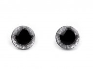 Oči glitrové s pojistkou 10 mm 1 (8) stříbrná, 10 sada - zvětšit obrázek