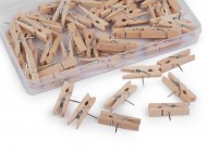 Dřevěné kolíčky s hřebíčkem 7x35 mm v boxu přírodní sv., 1 krab. - zvětšit obrázek