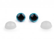 Oči glitrové s pojistkou 12 mm 7 modrá tyrkys, 50 sada - zvětšit obrázek