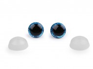 Oči glitrové s pojistkou 12 mm 8 modrá, 10 sada - zvětšit obrázek