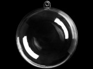 Plastová koule 14 cm dvoudílná transparent, 6 ks - zvětšit obrázek