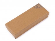 Papírová krabička stříbrný potisk 2 (6x15,5 cm) hnědá přírodní, 1 ks - zvětšit obrázek