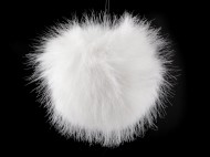 Kožešinová bambule s poutkem 11 cm 1 Off White, 6 ks - zvětšit obrázek