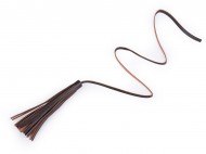 Střapec imitace kůže 10 cm 4 hnědá, 1 ks - zvětšit obrázek