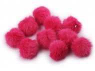 Kožešinová bambule s poutkem 3,5 cm 5 pink, 10 ks - zvětšit obrázek