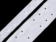 Zapínání na body šíře 42 mm dvojité 1 bílá, 1 m - zvětšit obrázek