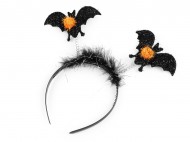 Čelenka do vlasů - Halloween, čarodějnice 1 černá netopýr, 1 ks - zvětšit obrázek