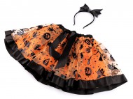 Karnevalový kostým - Halloween, čarodějnice oranžová, 1 sada - zvětšit obrázek