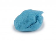 Ovčí rouno 5 g česané 18 modrá azuro, 1 sáček - zvětšit obrázek