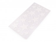 Samolepicí pěnová guma Moosgummi hvězdy s glitry - mix velikostí 1 bílá AB, 1 karta - zvětšit obrázek