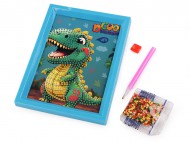 Diamantové malování s rámečkem, kreativní sada 8 náhodná barva dinosaurus, 1 sada - zvětšit obrázek
