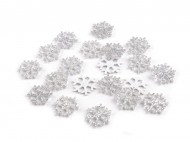 Vánoční filcová vločka s glitry 15 mm - zvětšit obrázek