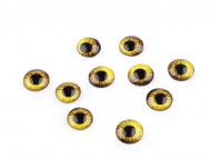 Skleněné oči k nalepení 10 a 12 mm 2 (10 mm) žlutá, 10 ks - zvětšit obrázek