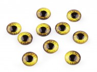 Skleněné oči k nalepení 10 a 12 mm 6 (12 mm) žlutá, 10 ks - zvětšit obrázek