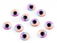 Skleněné oči k nalepení 10 a 12 mm 7 (12 mm) fialová sv., 10 ks - zvětšit obrázek