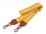 Textilní ucho / popruh na tašku s karabinami šíře 3,8 cm 1 hořčicová zlatá, 1 ks - zvětšit obrázek