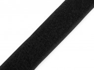 Suchý zip plyš šíře 25 mm černá, 1 m - zvětšit obrázek