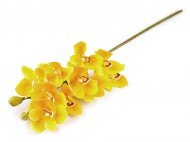 Umělá orchidej dlouhá 1 žlutá, 1 ks - zvětšit obrázek