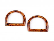 Ucha na tašky z pryskyřice 1 (12,5x11 cm) oranžový jantar, 2 ks - zvětšit obrázek