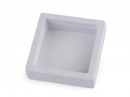 Krabička s průhlednou fólií k vystavení zboží a dárkovému balení 7x7 cm 1 bílá, 1 ks - zvětšit obrázek