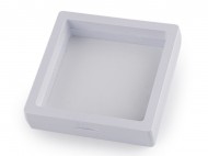 Krabička s průhlednou fólií k vystavení zboží a dárkovému balení 9x9 cm 1 bílá, 1 ks - zvětšit obrázek