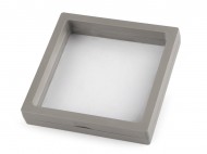 Krabička s průhlednou fólií k vystavení zboží a dárkovému balení 11x11 cm 2 šedá, 10 ks - zvětšit obrázek